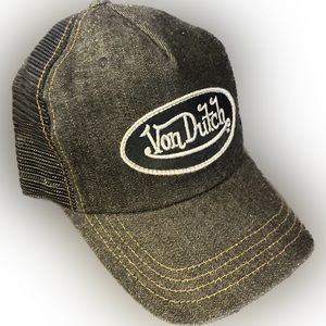 Von Dutch Black Denim trucker hat